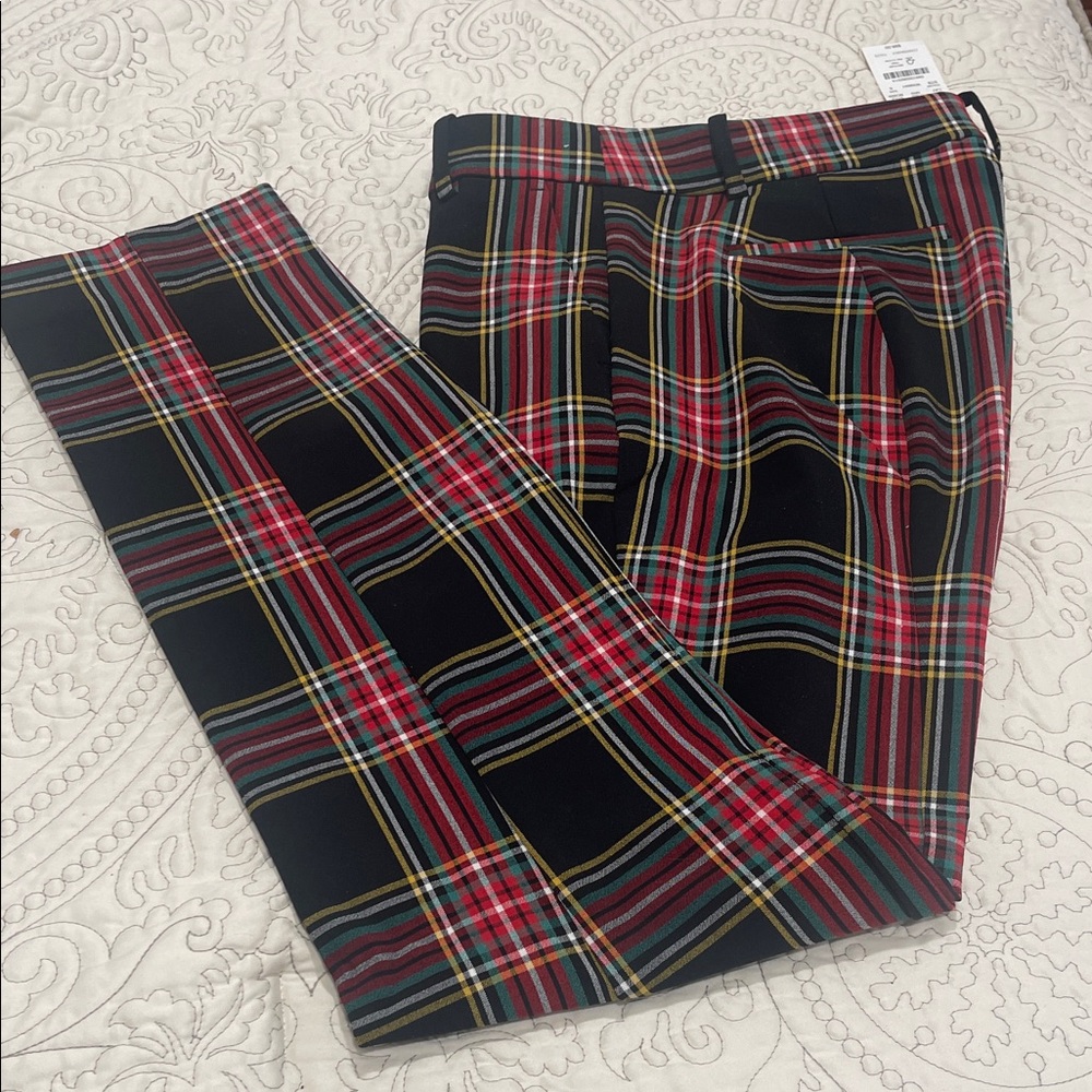 J. Crew Plaid Pants - Red, Black, Yellow
